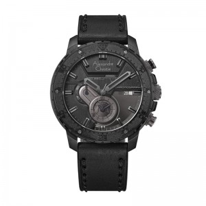 Alexandre Christie AC 6627 Full BLack Leather MCLIPBA